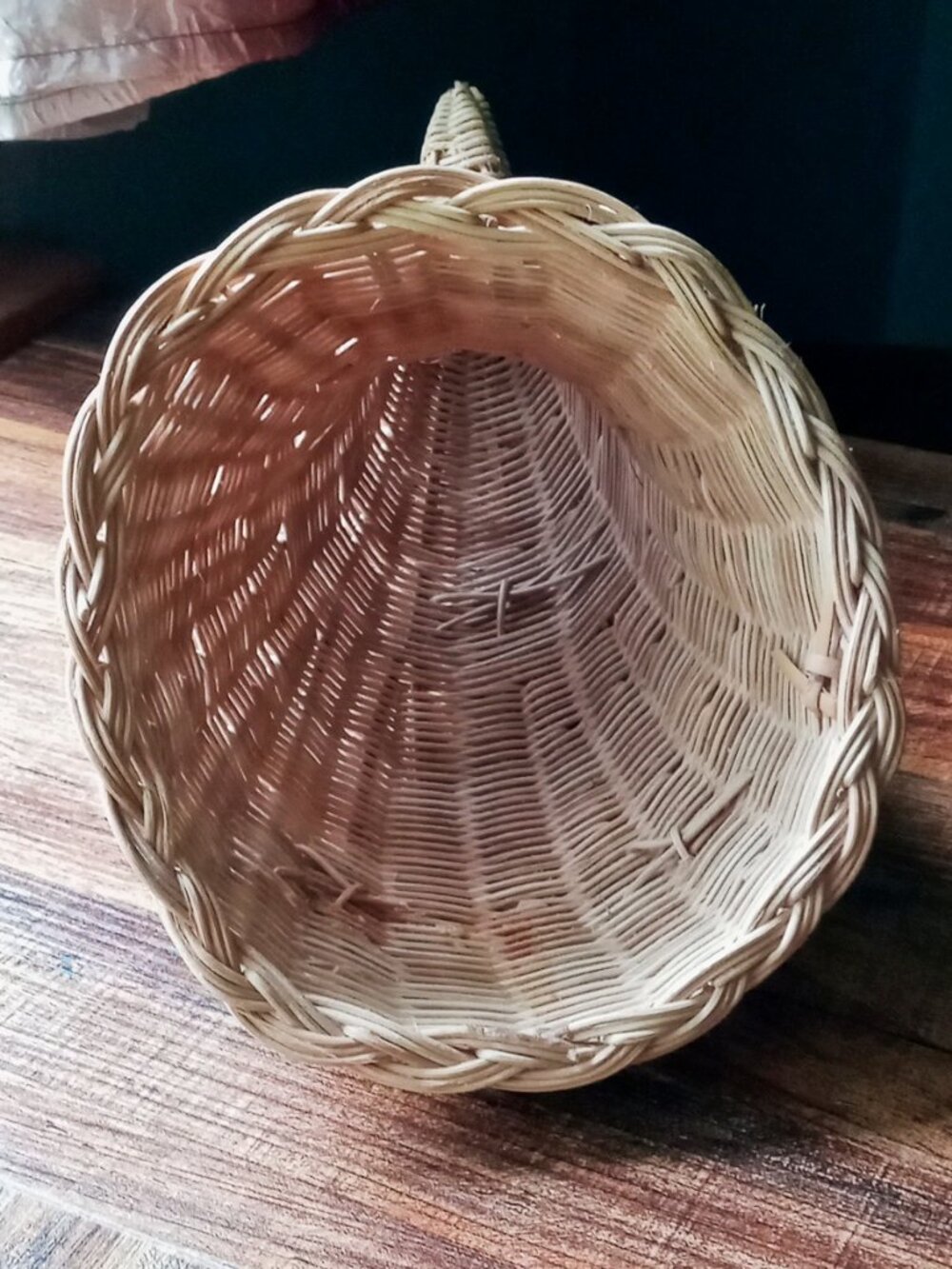 🎉Vintage Rustic Wicker Cornucopia Basket Fall Thanksgiving Decor Shabby Chic🍂 - Picture 3 of 16